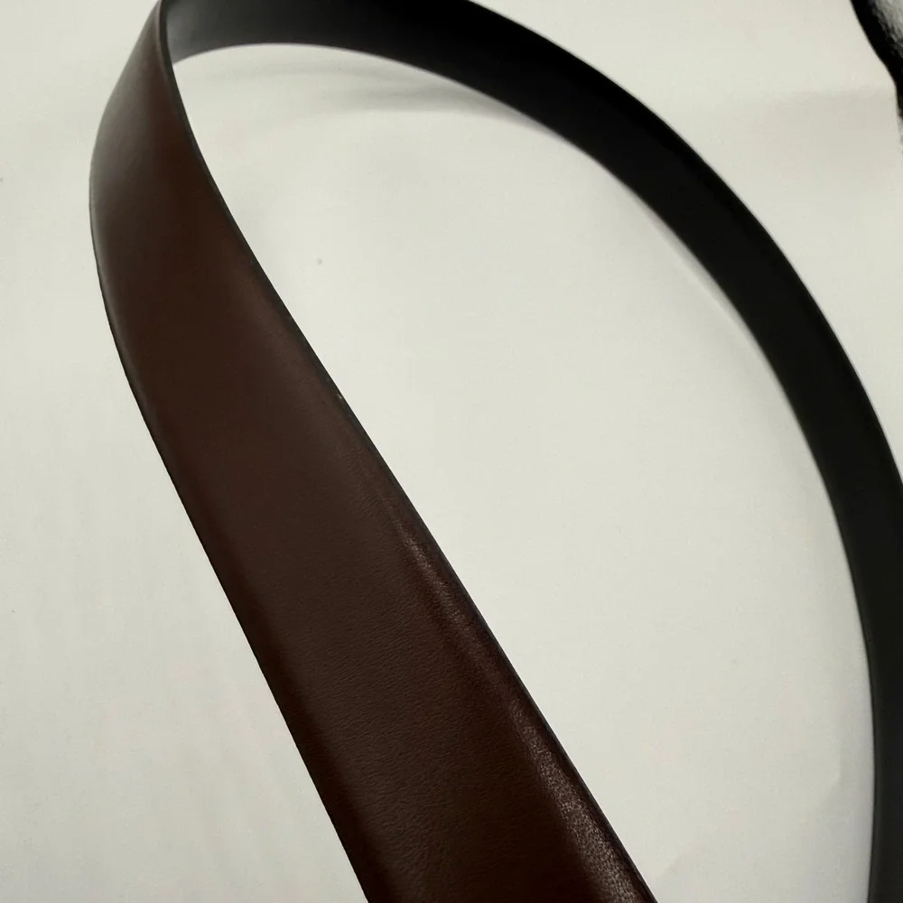 Geoffrey Beene Mens Reversible Leather Belt Black Brown Gold‎ Buckle Sz 40 Italy
